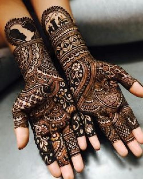In this image you can see a madhubani mehndi design by one of the best madhubani mehndi designer in jhansi, Vijay Mehndi Art & Permanent Tattoo Art