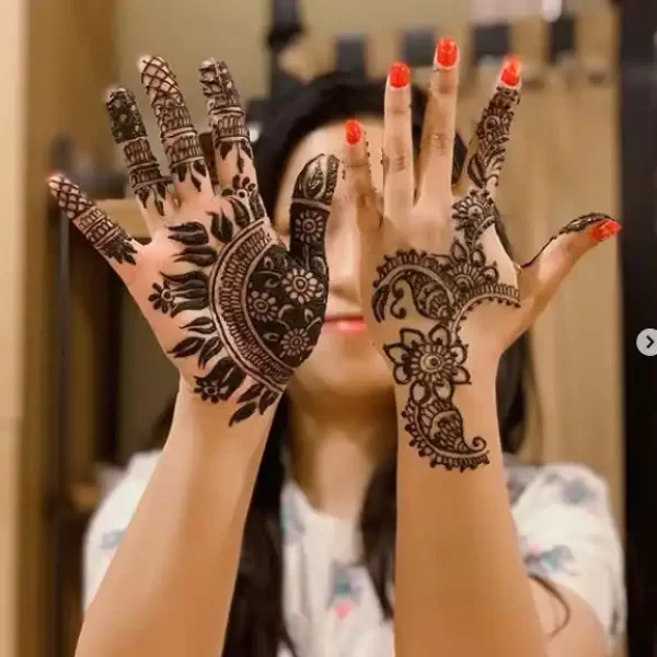 In this image you can see a madhubani mehandi design that design by Vijay Mehndi Art & Permanent Tattoo Art